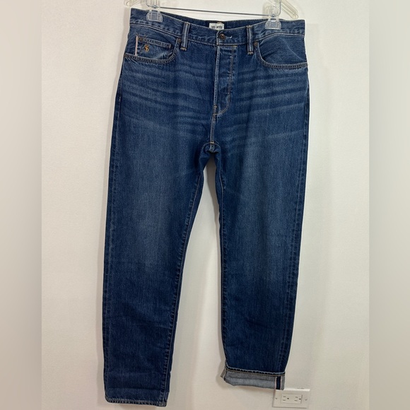 Todd Snyder Blue Straight Fit Jeans with Subtle Fading